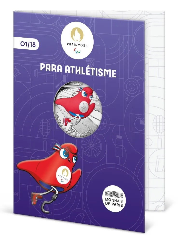 (EUR07.Unc.2023.10041374170005) 10 € France 2023 Ag - Mascot (para athletics) (blister) (zoom)
