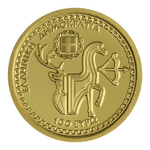 (EUR08.Proof.2023.100.E.1) 100 euro Greece 2023 Proof gold - Artemis Obverse (zoom)