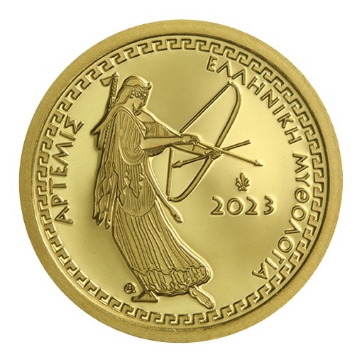 (EUR08.Proof.2023.100.E.1) 100 euro Greece 2023 Proof gold - Artemis Reverse (zoom)