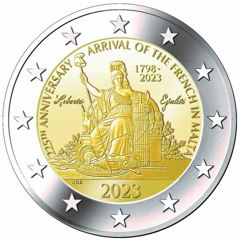 (EUR13.BU.2023.1) 2 euro Malta 2023 BU - Arrival of the French in Malta (zoom)