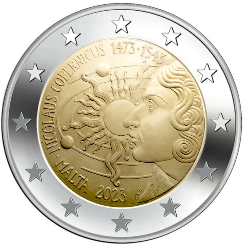 (EUR13.BU.2023.2) 2 euro Malta 2023 BU - Nicolaus Copernicus (zoom)