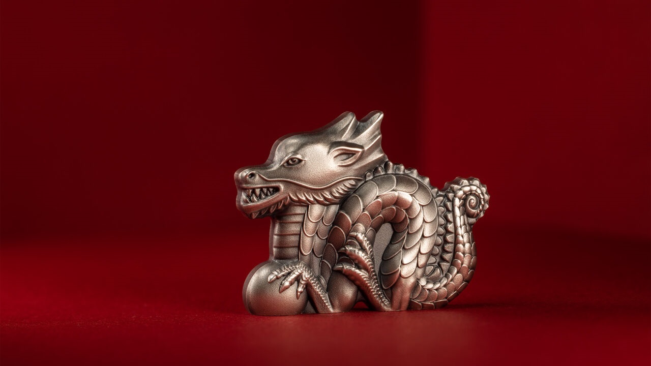 (W151.1000.Tögrög.2024.30334) 1000 Tögrög Mongolia 2024 1 ounce Proof silver - Year of the Dragon (blog) (zoom)