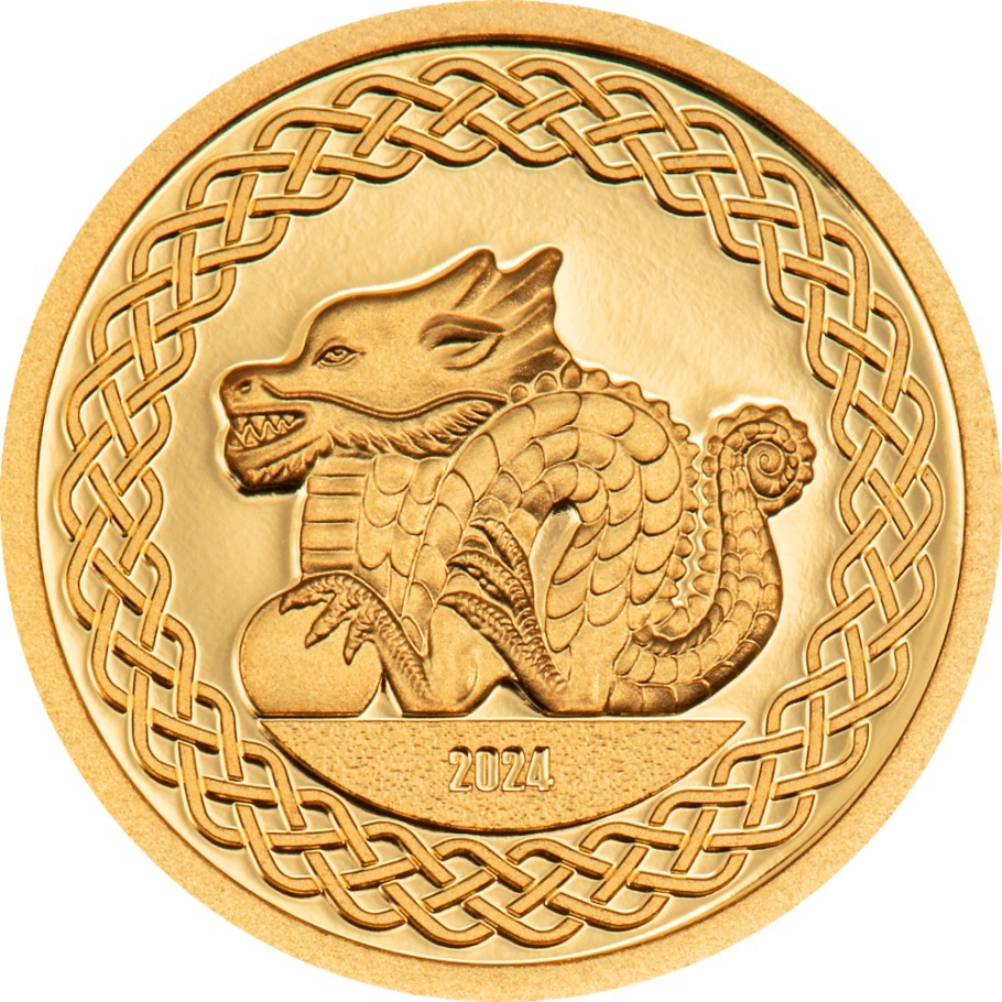 (W151.1000.Tögrög.2024.30336) 1000 Tögrög Mongolia 2024 0.5 g Proof gold - Year of the Dragon R (zoom)