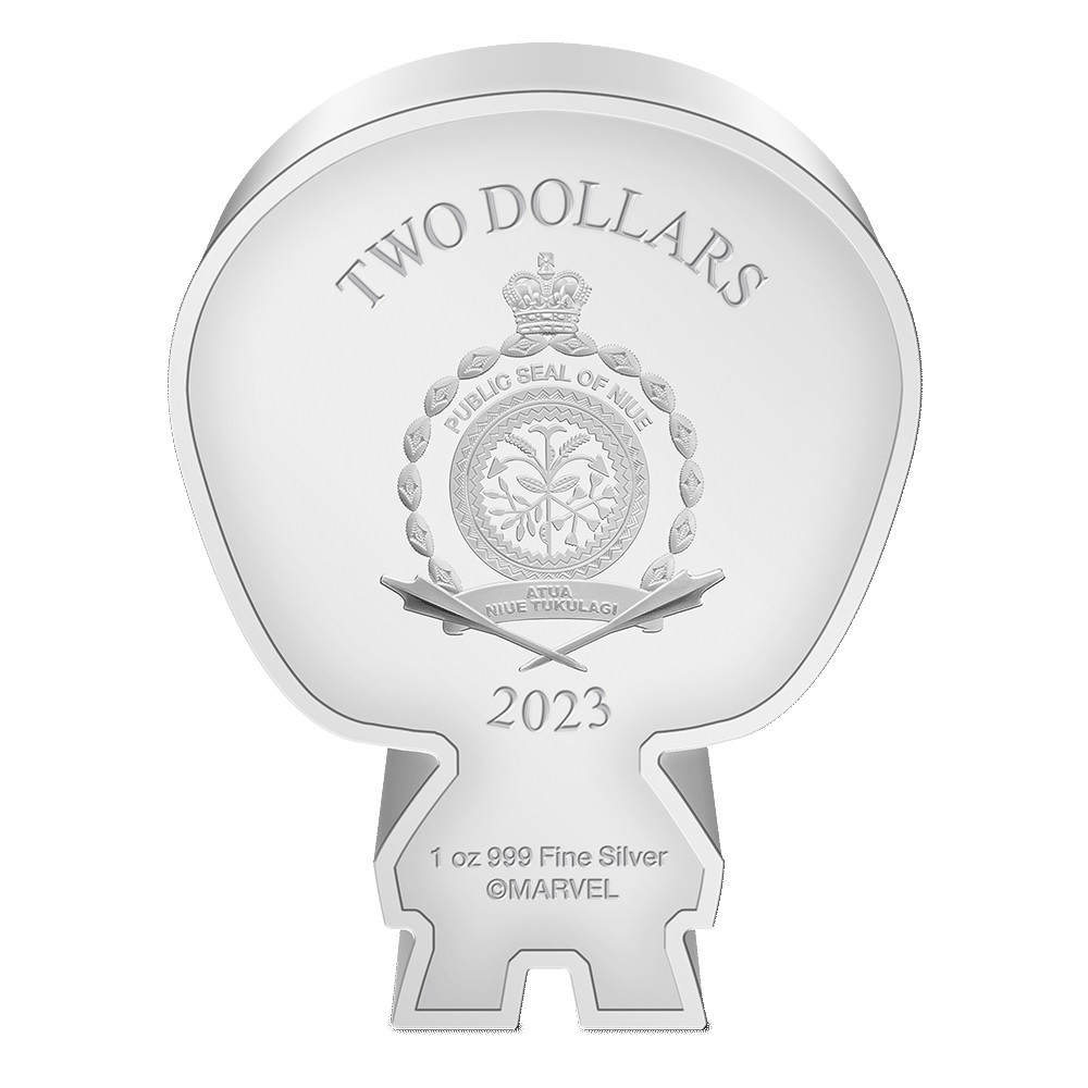 (W160.2.D.2023.30-01461) 2 Dollars Niue 2023 1 oz Proof silver - Chibi Iron Man Obverse (zoom)