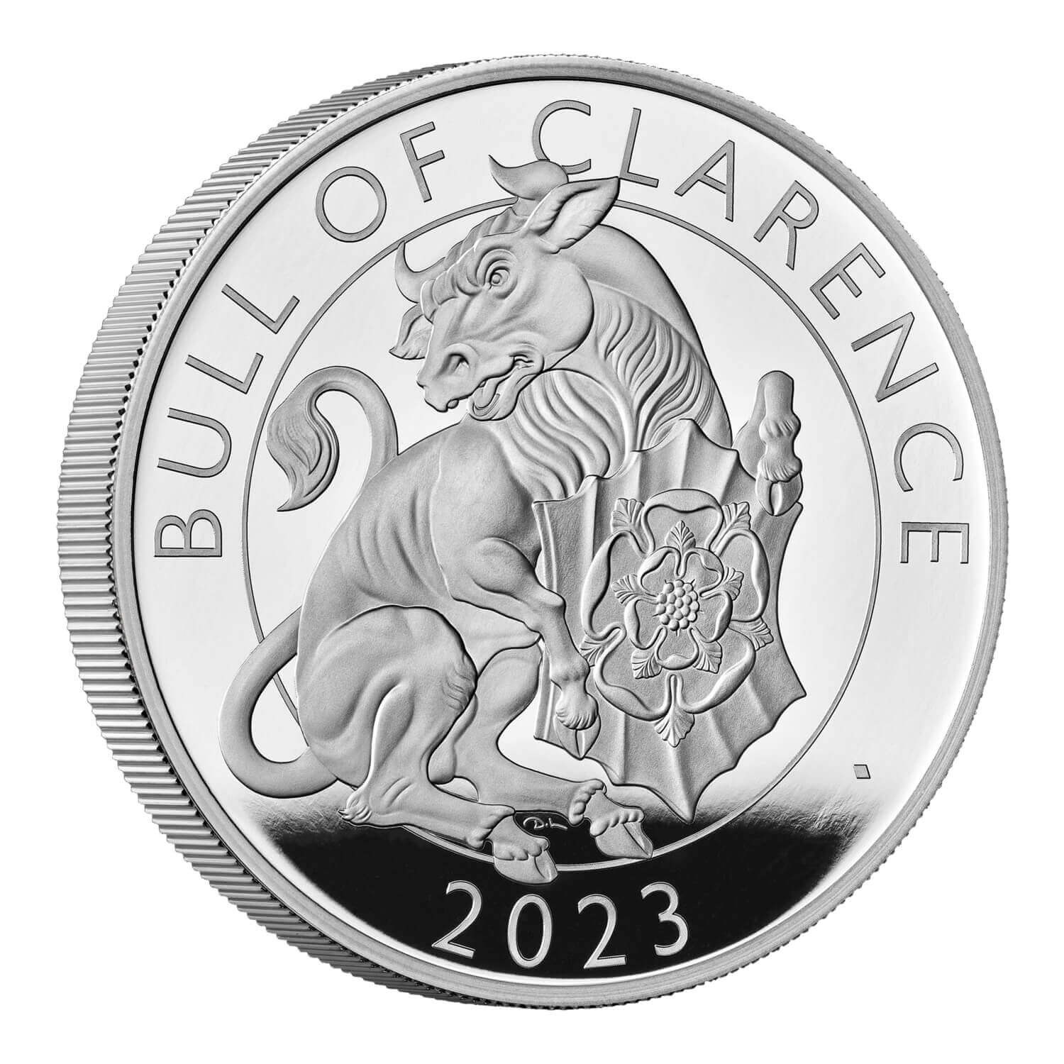 (W185.10.P.2023.UK23BCS5) 10 Pounds United Kingdom 2023 5 oz Proof silver - The Bull of Clarence Reverse (zoom)