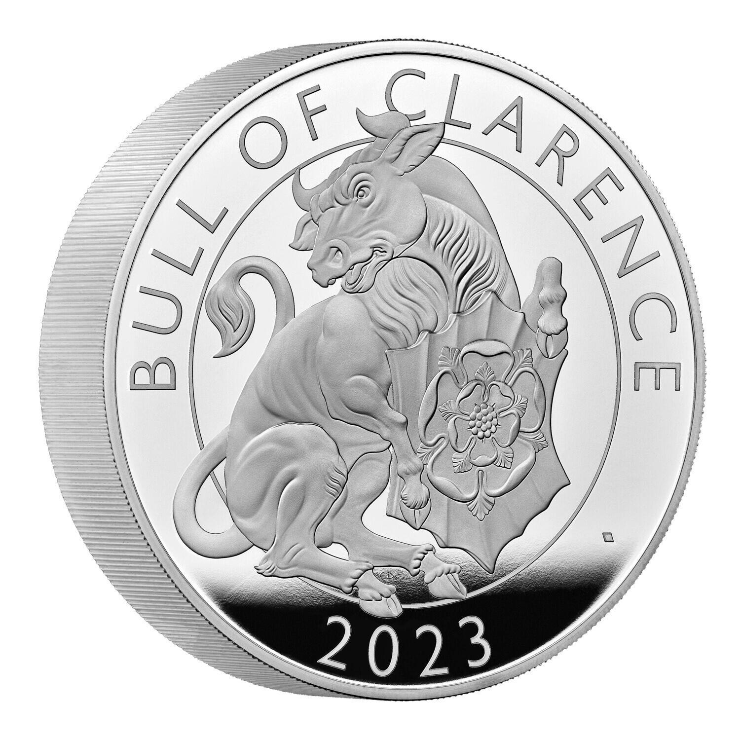 (W185.10.P.2023.UK23BCST) 10 Pounds United Kingdom 2023 10 oz Proof silver - The Bull of Clarence Reverse (zoom)