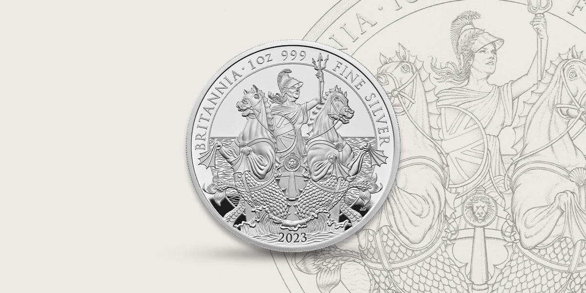 (W185.2.P.2023.BR23S1) 2 Pounds United Kingdom 2023 1 ounce Proof silver - The Britannia (blog illustration) (zoom)