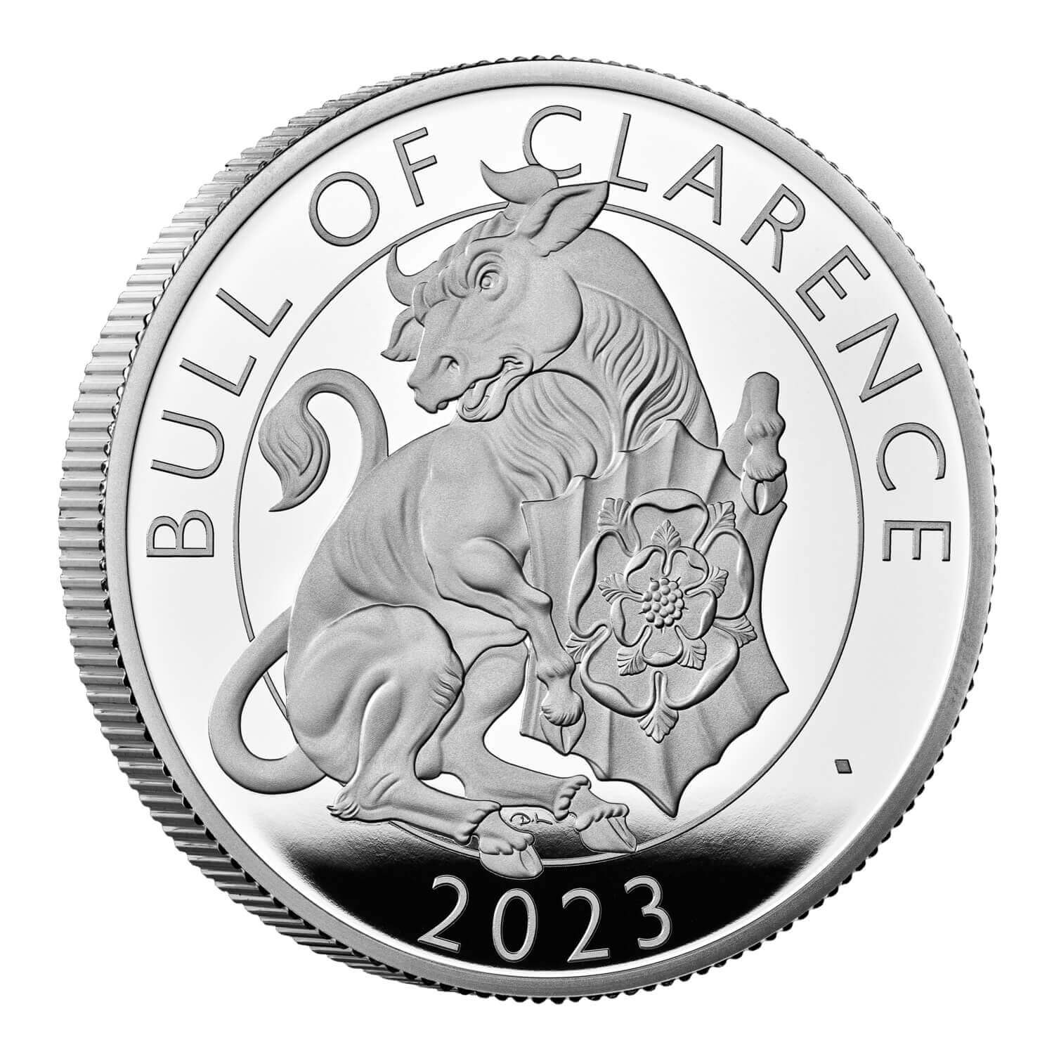 (W185.2.P.2023.UK23BCSP) 2 Pounds United Kingdom 2023 1 oz Proof silver - The Bull of Clarence Reverse (zoom)