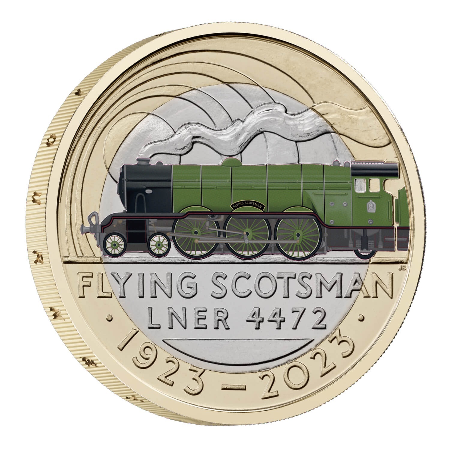 (W185.2.P.2023.UK23FSBC) United Kingdom 2 Pounds Flying Scotsman 2023 BU (coloured) Reverse (zoom)