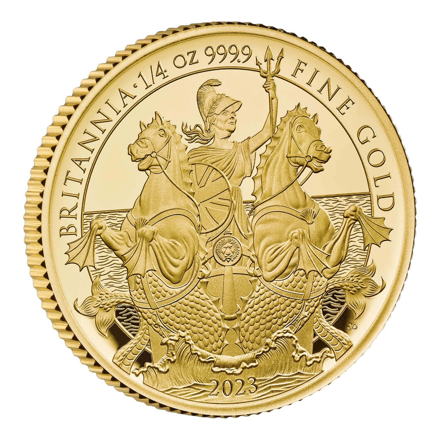 (W185.25.P.2023.BR23GQ) 25 Pounds United Kingdom 2023 quarter oz Proof gold - The Britannia Reverse (zoom)