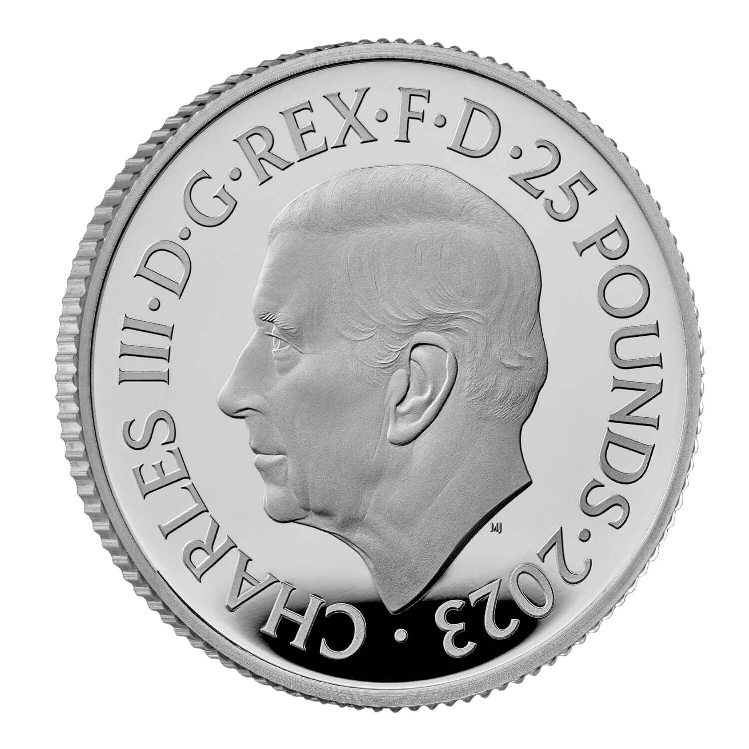 (W185.25.P.2023.BR23PQ) 25 Pounds United Kingdom 2023 quarter oz Proof platinum - The Britannia Obverse (zoom)