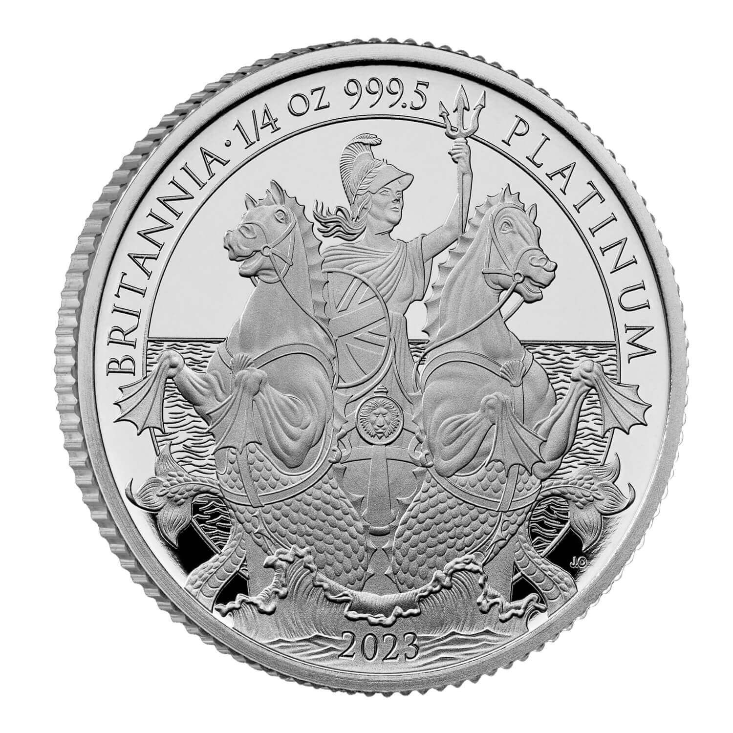 (W185.25.P.2023.BR23PQ) 25 Pounds United Kingdom 2023 quarter oz Proof platinum - The Britannia Reverse (zoom)