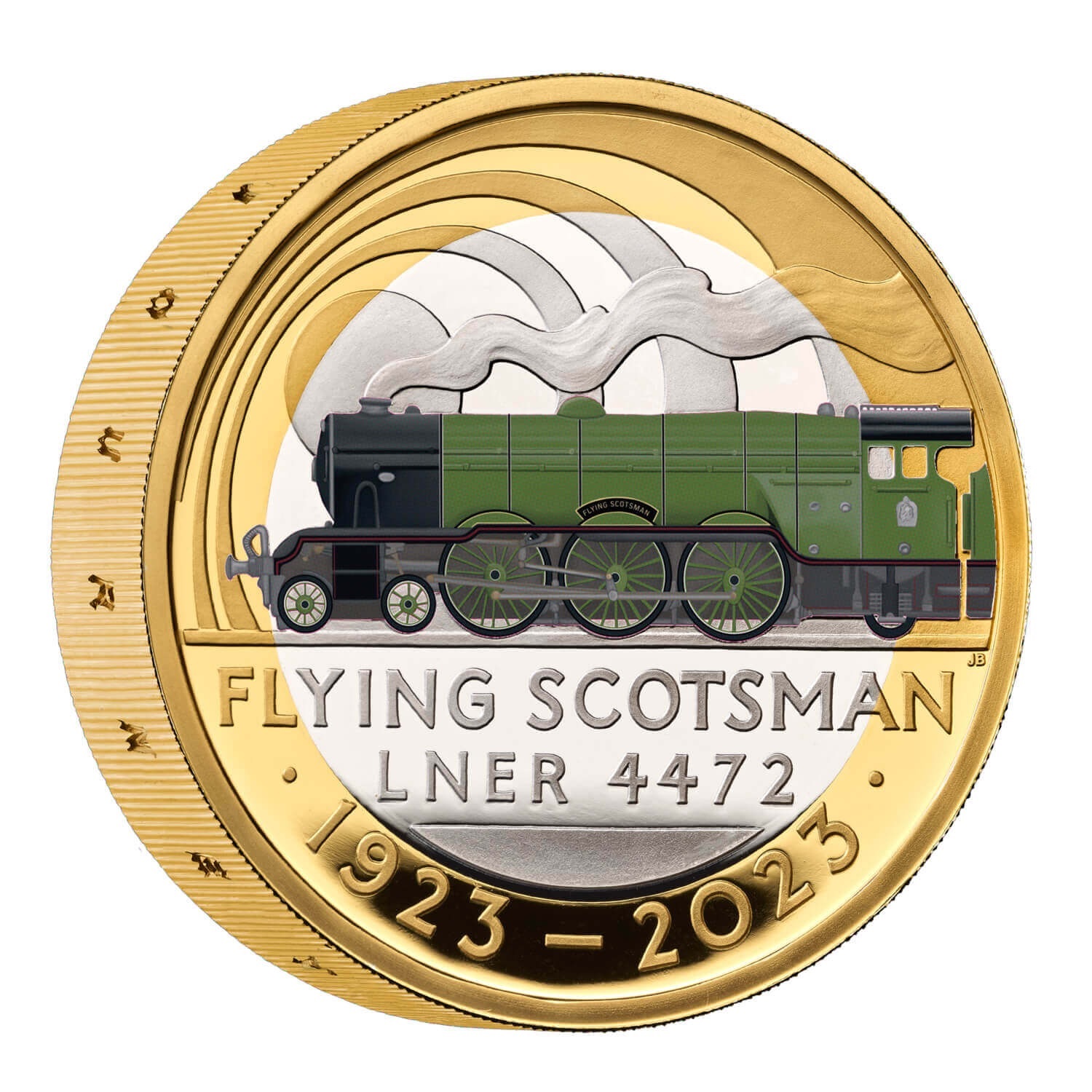 (W185.Piedfort.2.P.2023.UK23FSPF) Piedfort 2 Pounds Flying Scotsman 2023 - Proof silver Reverse (zoom)