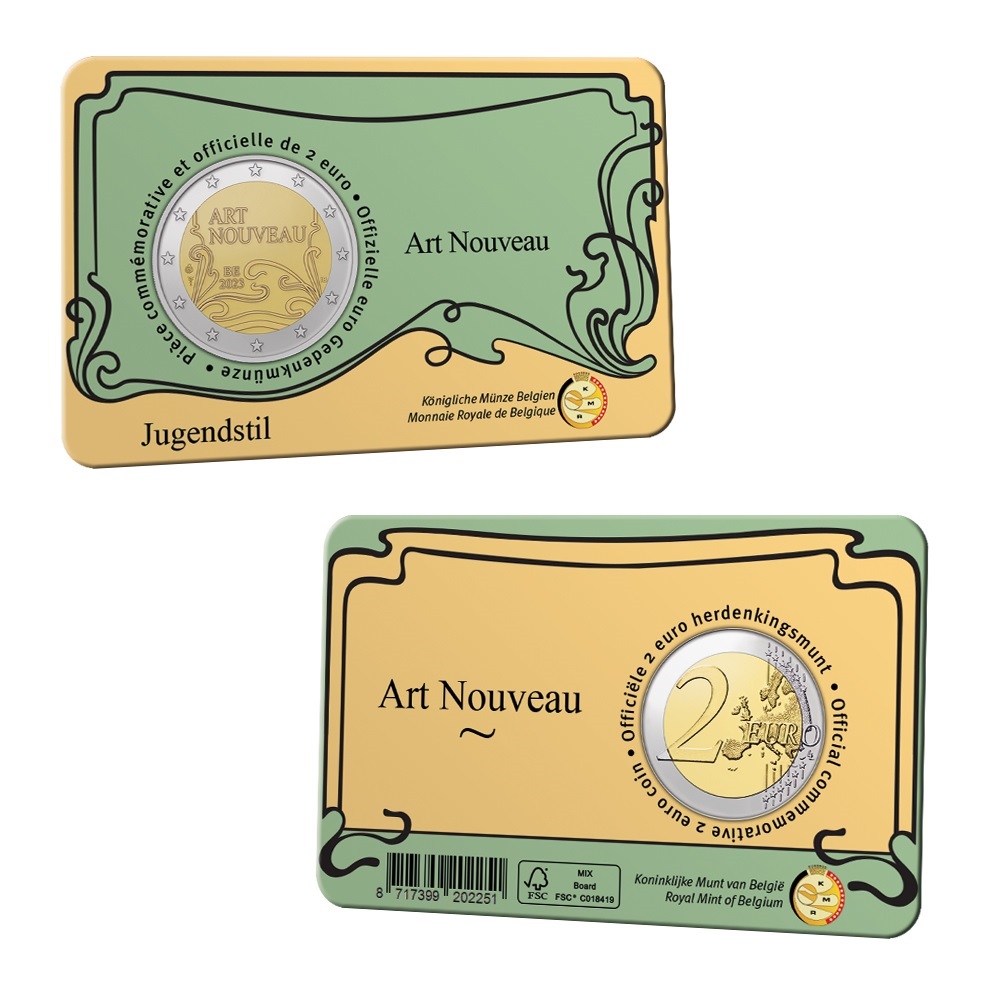 2 € Belgium 2023 BU - Art nouveau - French legend (coincard) (zoom)