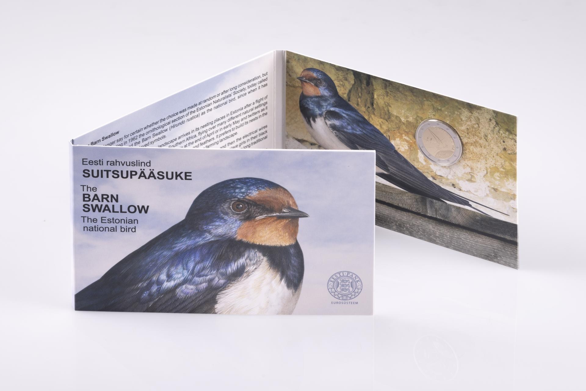 2 euro Estonia 2023 BU - The barn swallow (packaging) (zoom)