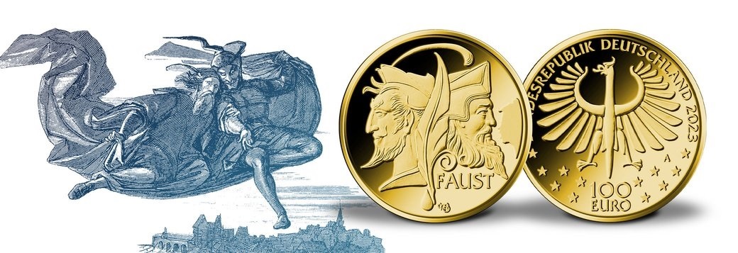 (EUR03.Proof.2023.SGM2301M41S5) 100 € Germany 2023 A BU gold - Faust (blog illustration) (zoom)