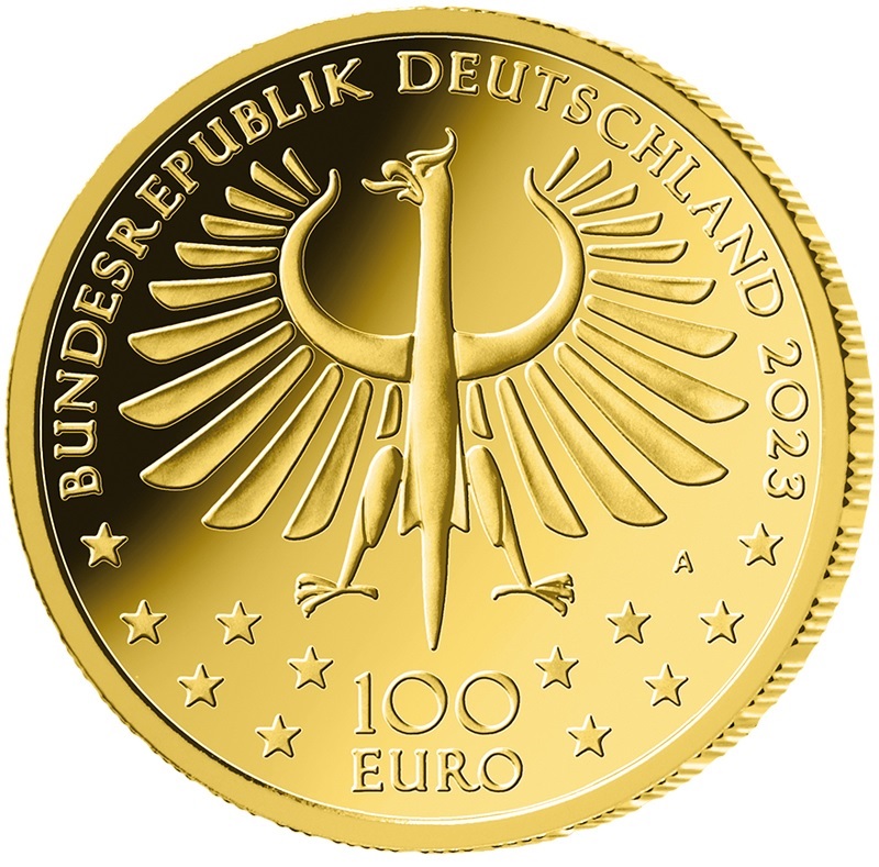 (EUR03.Proof.2023.SGM2301M41S5) 100 euro Germany 2023 A BU gold - Faust Obverse (zoom)