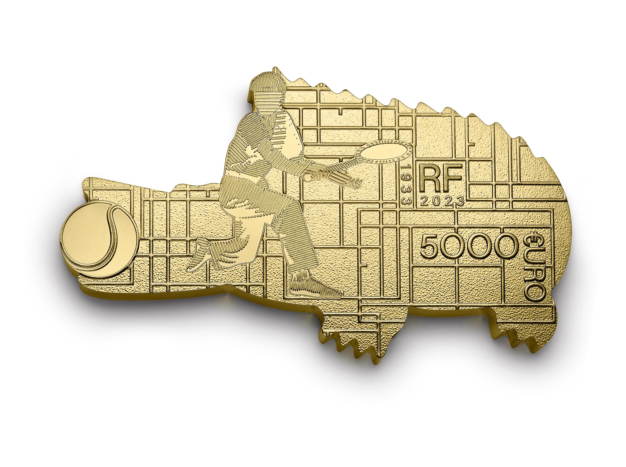 (EUR07.Proof.2023.10041378190000) 5000 euro France 2023 Proof gold - Lacoste (crocodile) Reverse (zoom)