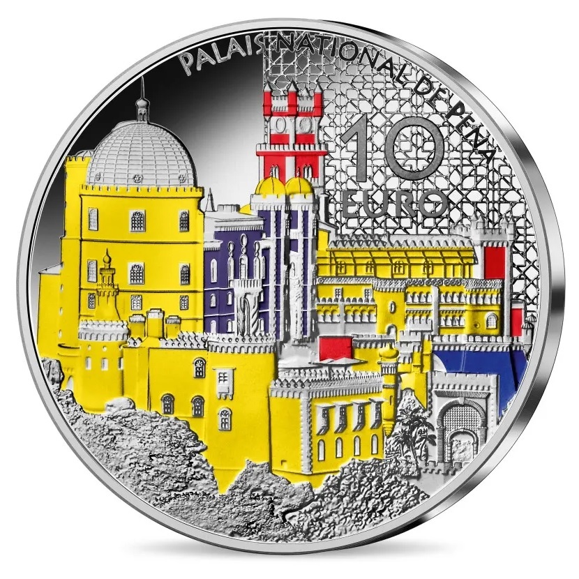 (EUR07.Proof.2023.10041378390000) 10 euro France 2023 Proof silver - Pena Palace and King Ferdinand II of Portugal R (zoom)