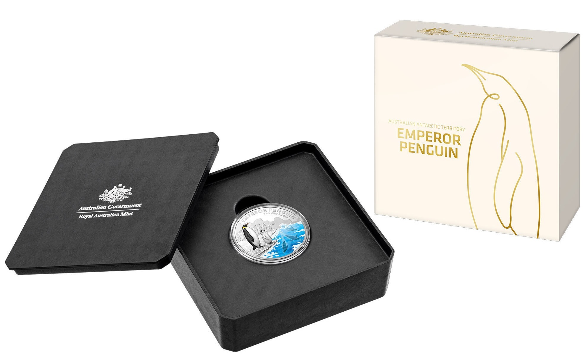 (W017.5.D.2023.11168) 5 $ Australia 2023 1 oz Proof Ag - Emperor Penguin (packaging) (zoom)