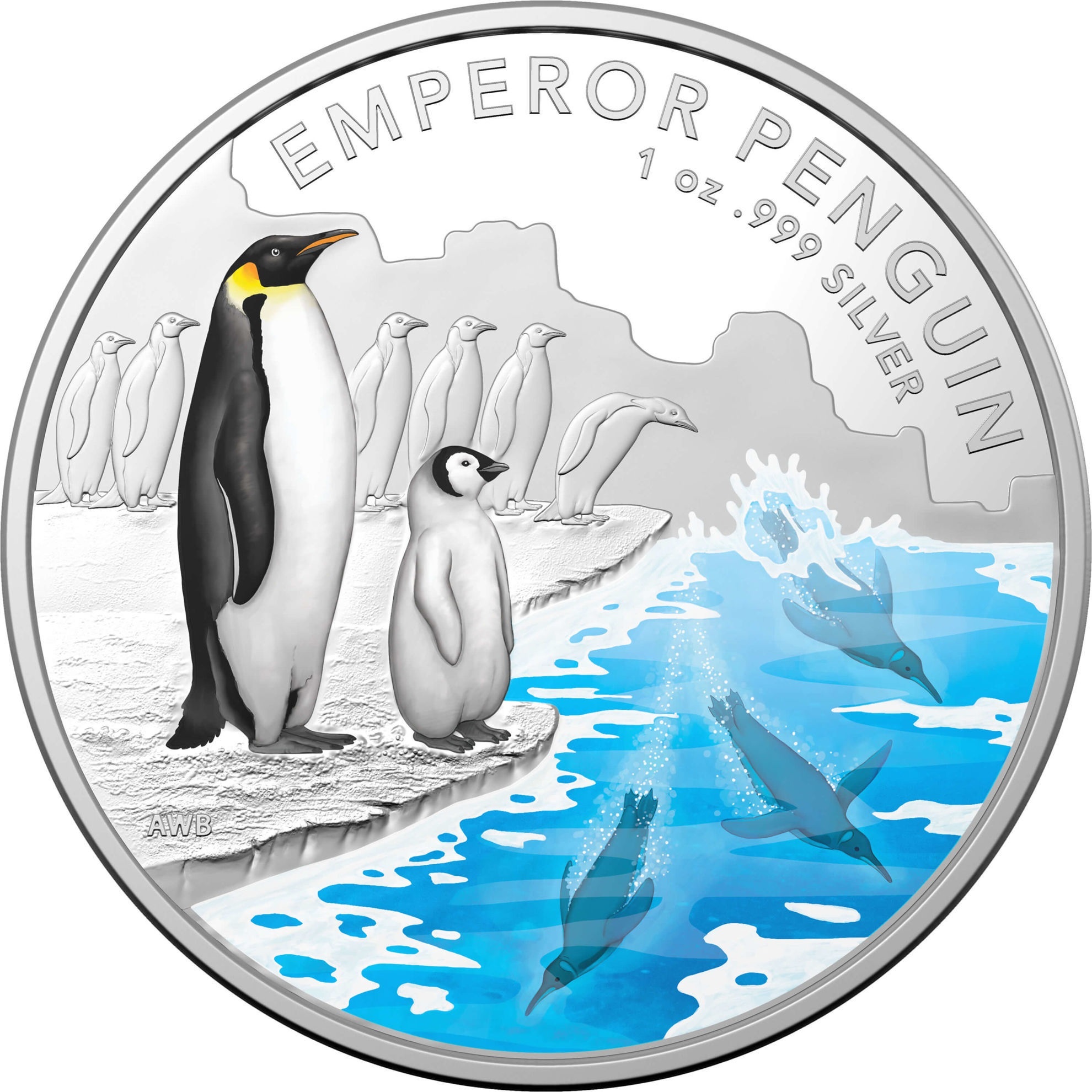 (W017.5.D.2023.11168) 5 Dollars Australia 2023 1 oz Proof silver - Emperor Penguin Reverse (zoom)