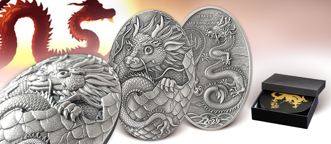 (W057.250.F.2024.5.oz.Ag.1) 250 Francs Djibouti 2024 5 oz Antique silver - Lunar Year of the Dragon (blog) (zoom)