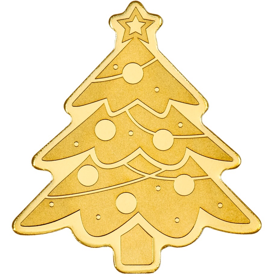 (W168.1.1.D.n.d._2023_.30398) Palau 1 Dollar Christmas Tree (2023) - Silk finish gold Reverse (zoom)