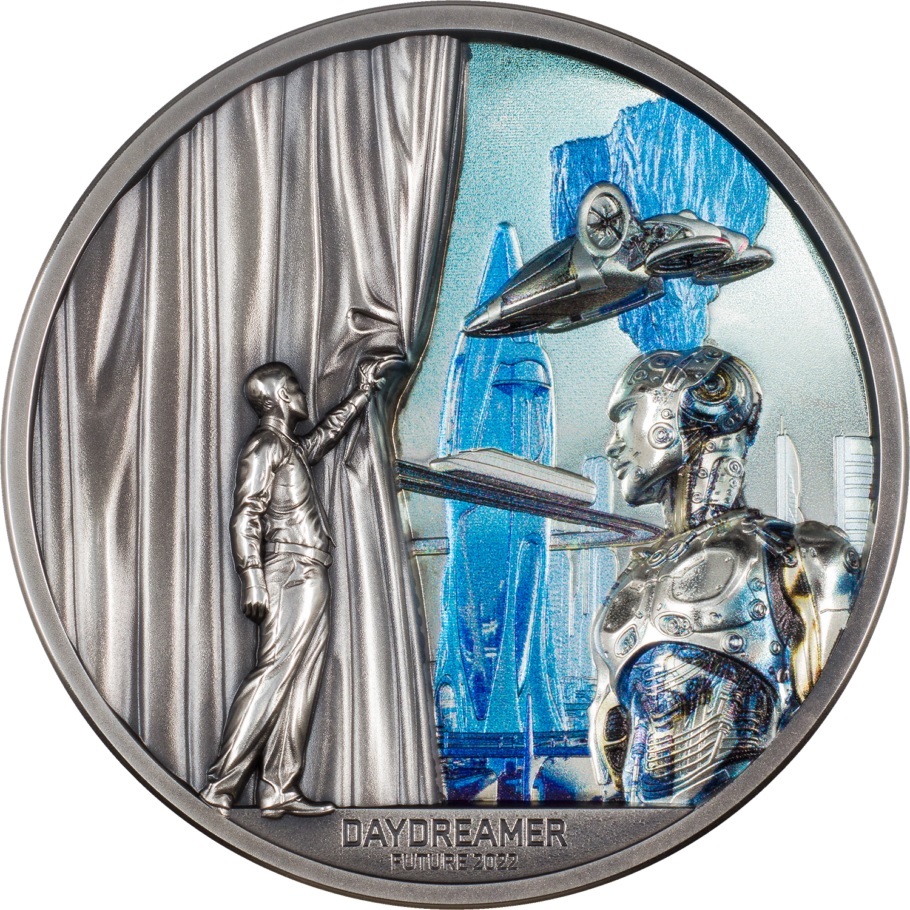 (W168.1.10.D.2022.30038) Palau 10 Dollars Daydreamer Future 2022 - Antique silver Reverse (zoom)