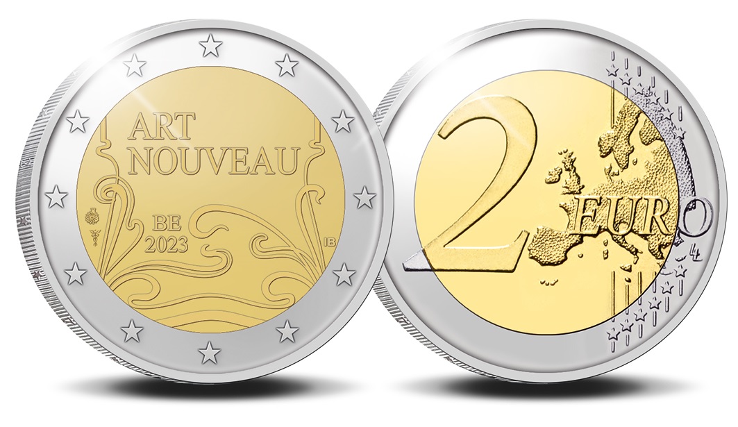 2 € Belgium 2023 Proof - Art nouveau (zoom)