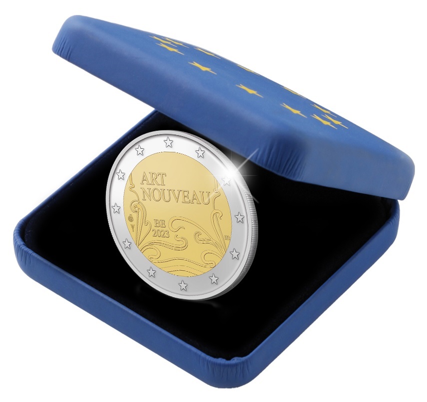 2 euro Belgium 2023 Proof - Art nouveau (case) (zoom)
