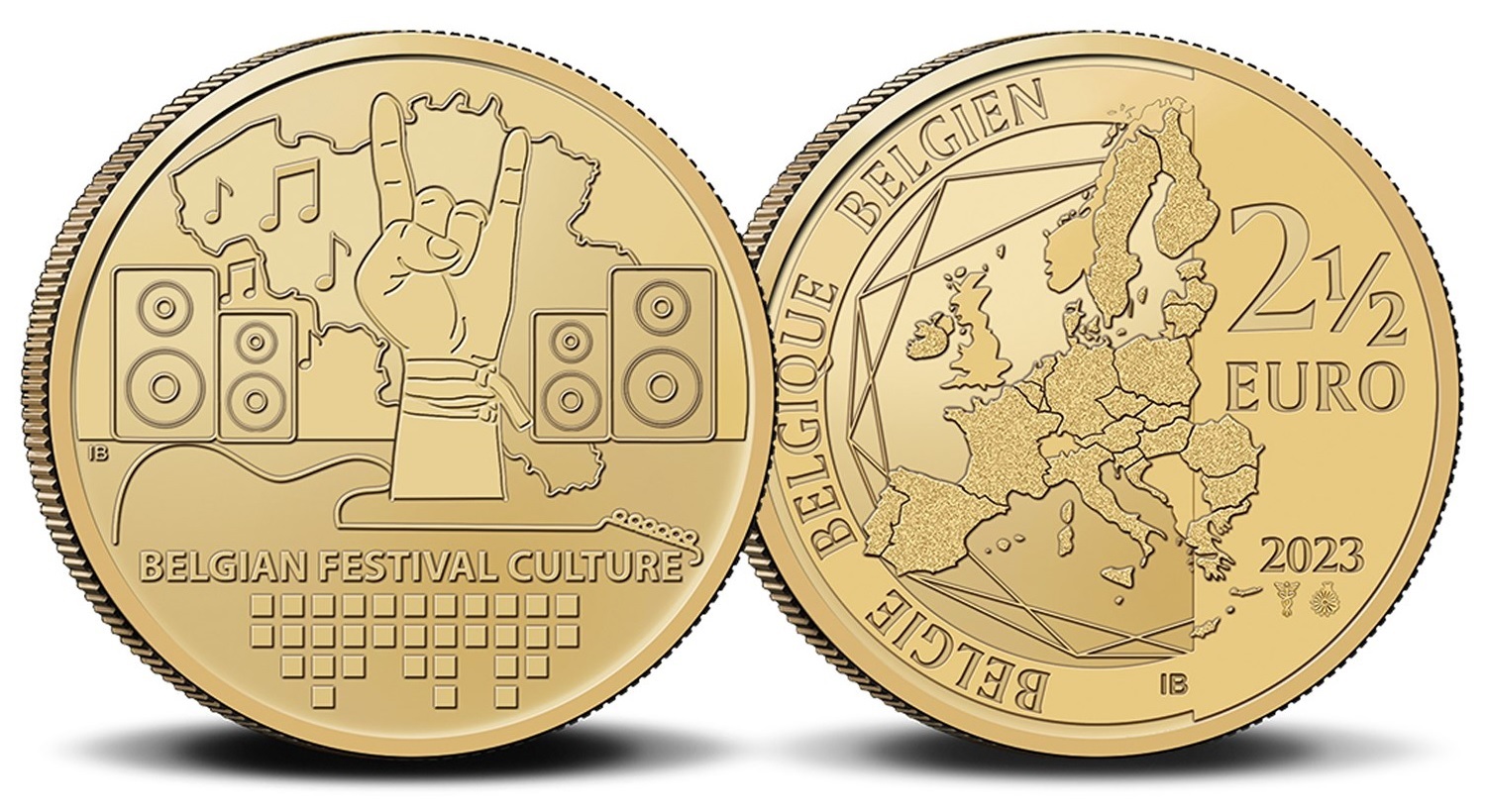 (EUR02.BU.set.2023.0116090) BU coin set Belgium 2023 (Eupen) (2 euro and a half Belgian festival culture) (zoom)