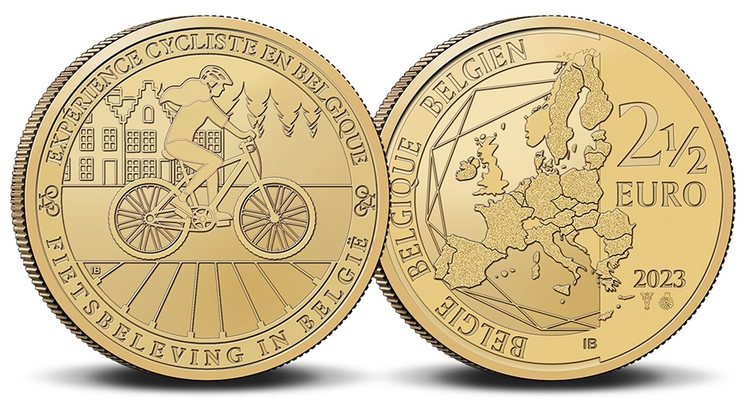 (EUR02.BU.set.2023.0116090) BU coin set Belgium 2023 (Eupen) (2 euro and a half Cycling Experience) (zoom)