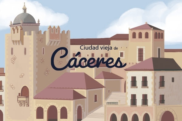 (EUR05.BU.set.2023.32107188) BU coin set Spain 2023 (Old Town of Cáceres) (blog illustration) (zoom)