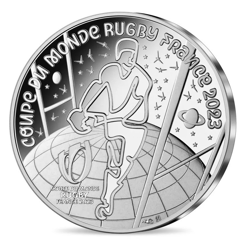 (EUR07.10.E.2023.10041378650005) 10 euro France 2023 silver - Rugby World Cup Obverse (zoom)