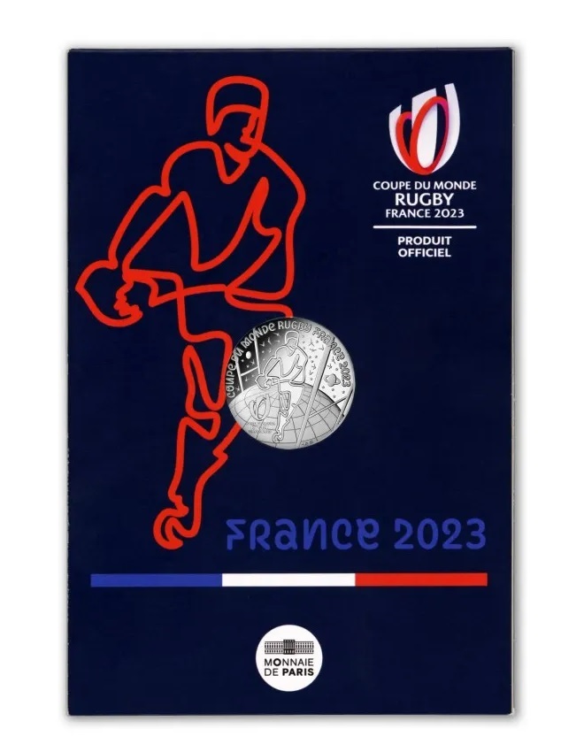 (EUR07.10.E.2023.10041378650005) 10 euro France 2023 silver - Rugby World Cup (packaging front) (zoom)