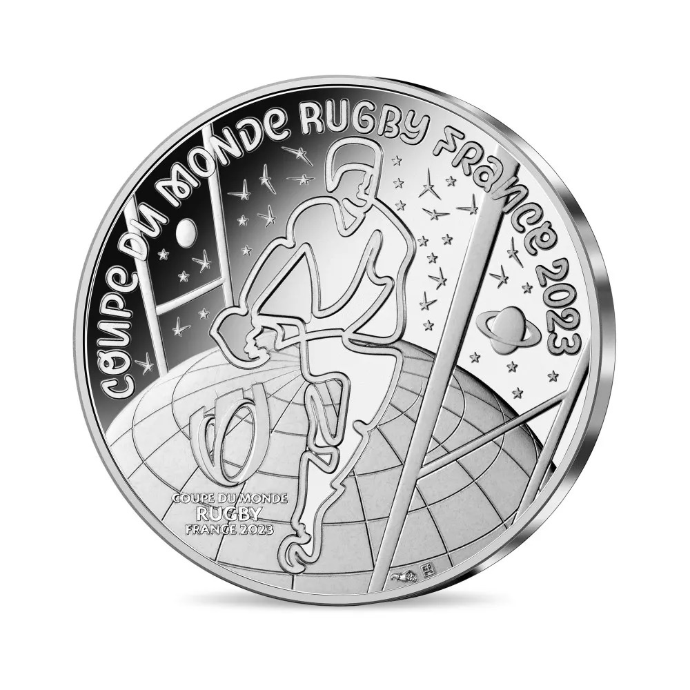 (EUR07.100.E.2023.10041380580005) 100 euro France 2023 silver - Rugby World Cup Obverse (zoom)