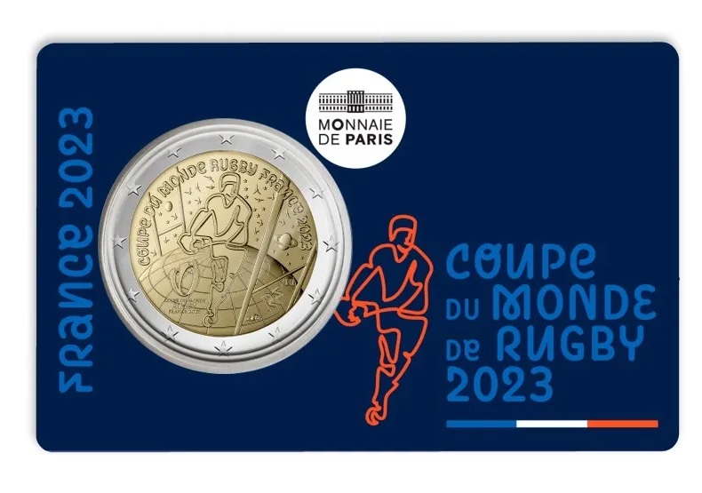 (EUR07.BU.2023.10041377420000) 2 € France 2023 BU - Rugby World Cup (coincard) (zoom)