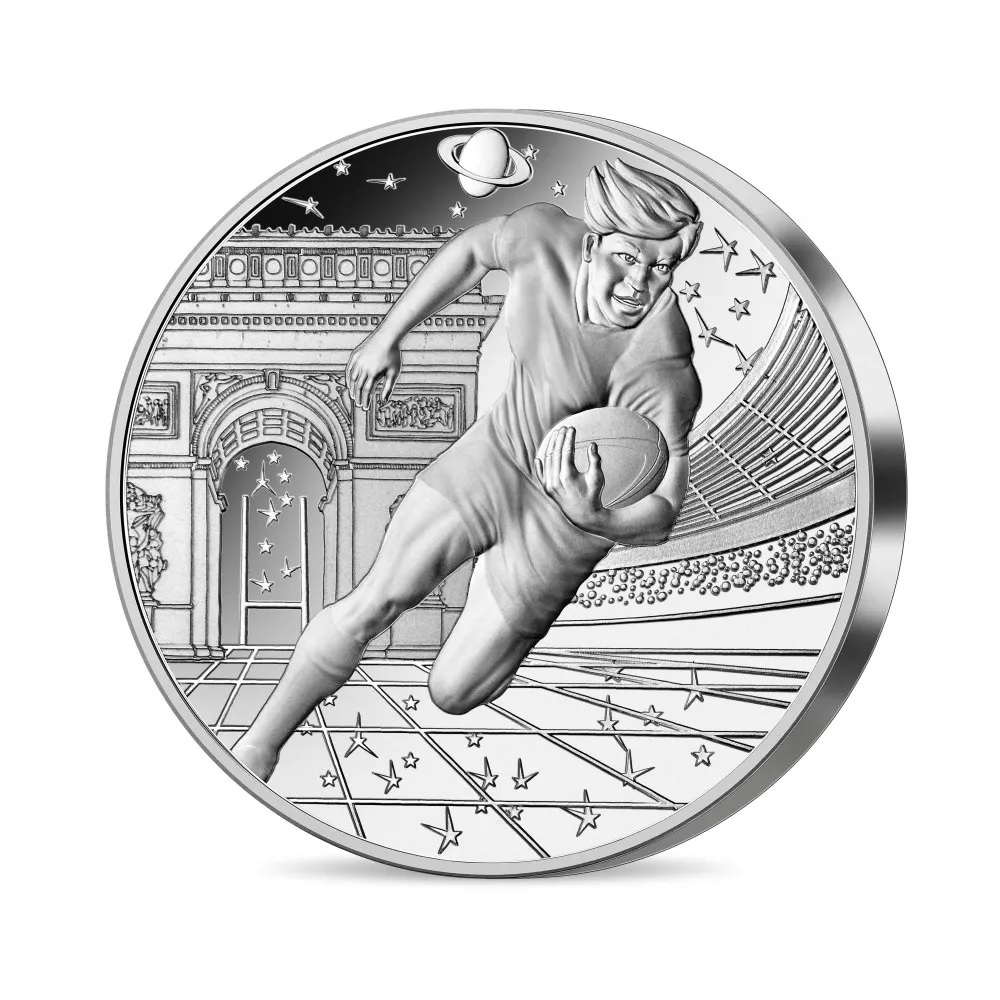 (EUR07.Proof.2023.10041380660000) 50 euro France 2023 Proof silver - Rugby World Cup Obverse (zoom)