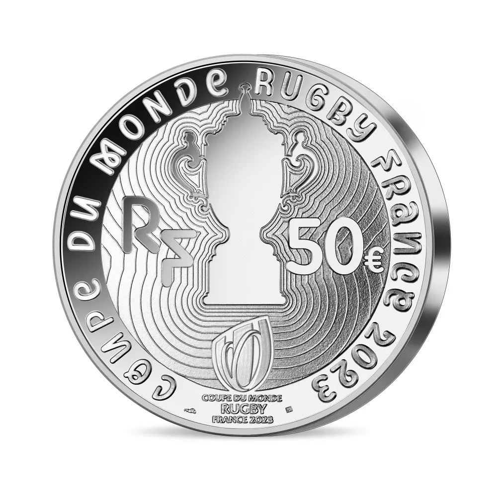 (EUR07.Proof.2023.10041380660000) 50 euro France 2023 Proof silver - Rugby World Cup Reverse (zoom)