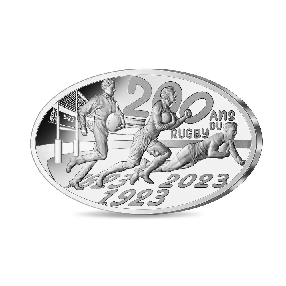 (EUR07.Proof.2023.10041380680000) 10 euro France 2023 Proof silver - Rugby World Cup Obverse (zoom)