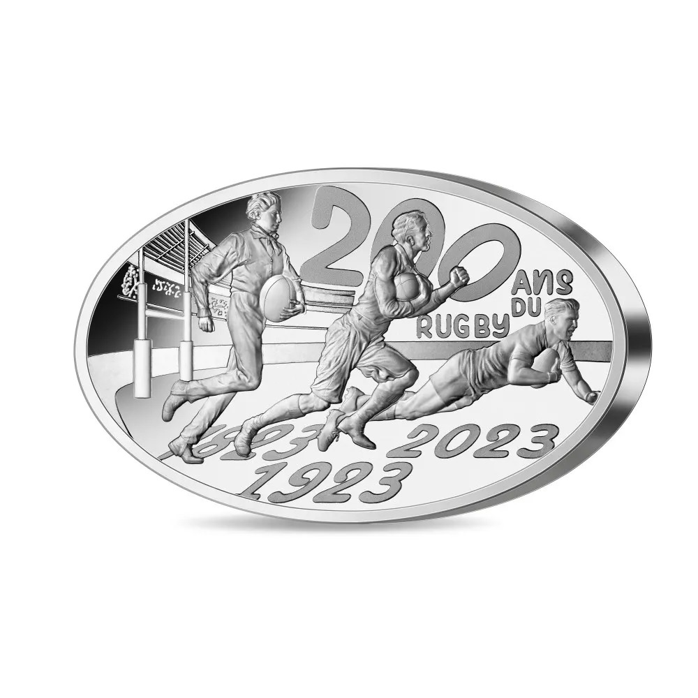 (EUR07.Proof.2023.10041380690000) 500 euro France 2023 Proof silver - Rugby World Cup Obverse (zoom)