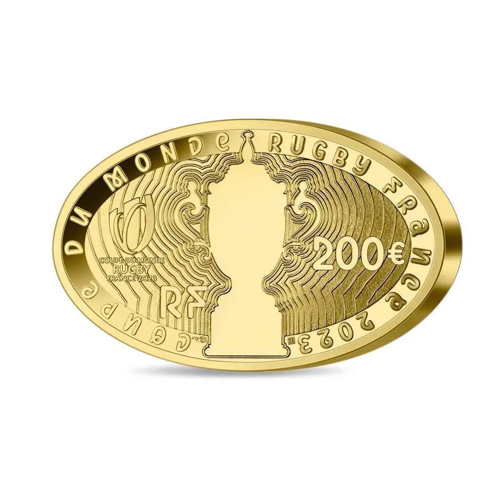 (EUR07.Proof.2023.10041380700000) 200 euro France 2023 Proof gold - Rugby World Cup Reverse (zoom)