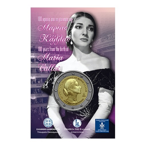 (EUR08.BU.2023.2.E.1) 2 euro Greece 2023 BU - Maria Callas (card front) (zoom)