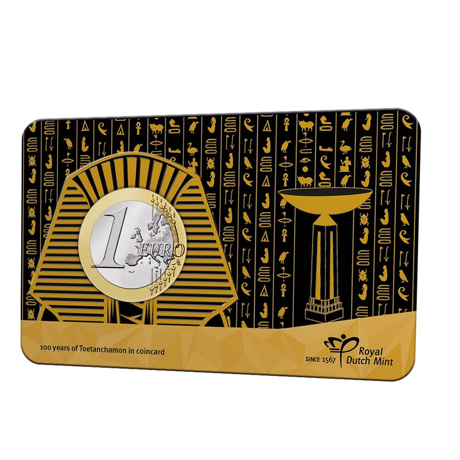 (EUR14.BU.2023.0116510) 1 € Netherlands 2023 BU - 100 years of Tutankhamun (coincard) (zoom)