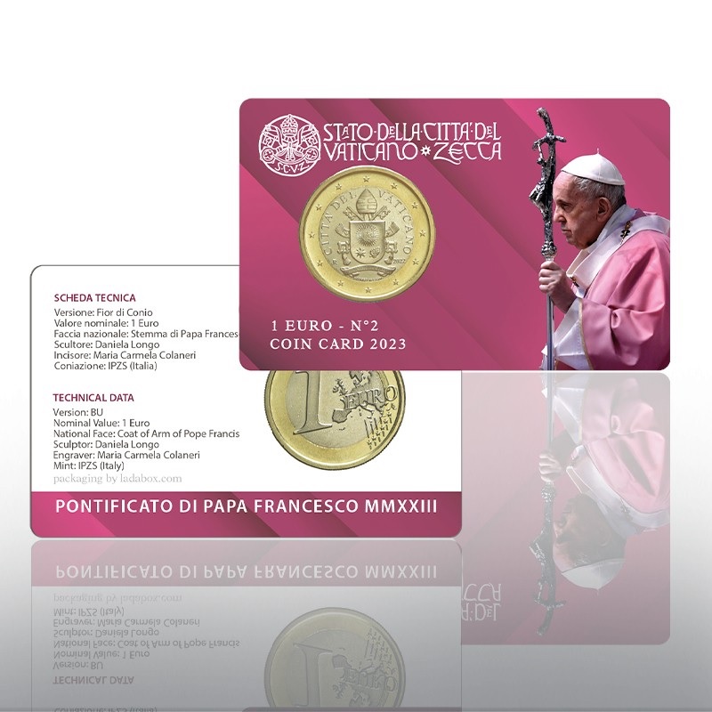 (EUR19.Card.2023.CN1669) Coincard 1 € Vatican 2023 BU (zoom)