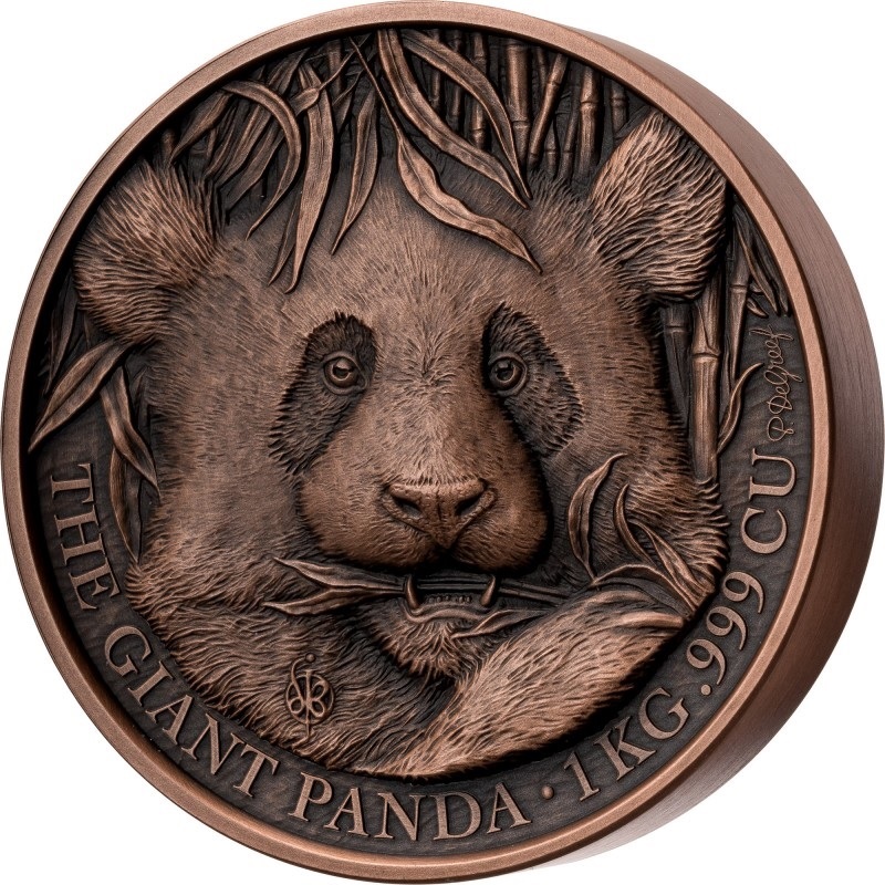 (W024.1.1500.CFA.2023.1.kg.Cu.1) 1500 Francs CFA Benin 2023 1 kilogram Antique copper - Giant Panda Reverse (zoom)