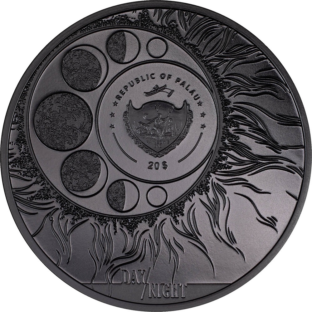 (W168.1.20.D.2023.10) Palau 20 Dollars Jaguar 2023 - Obsidian Black silver Obverse (zoom)