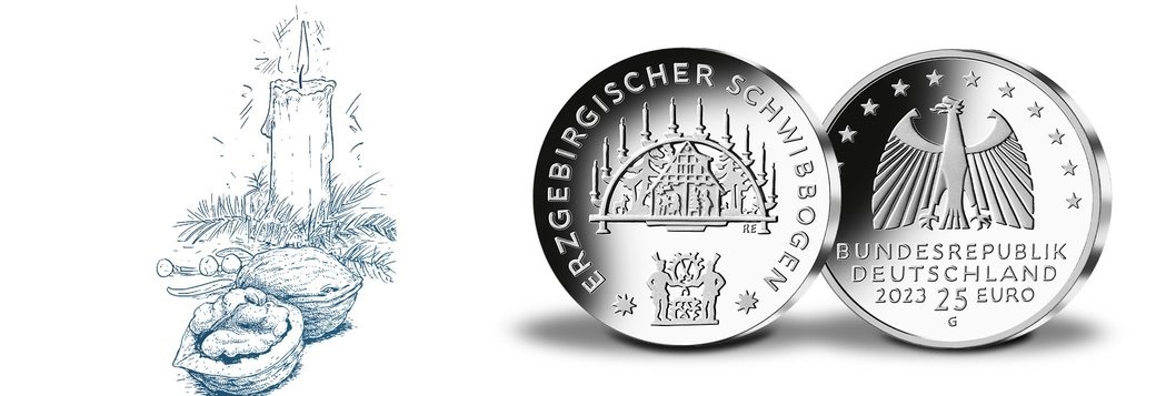 25 € Germany 2023 G Proof silver - Candle arch (blog illustration) (zoom)