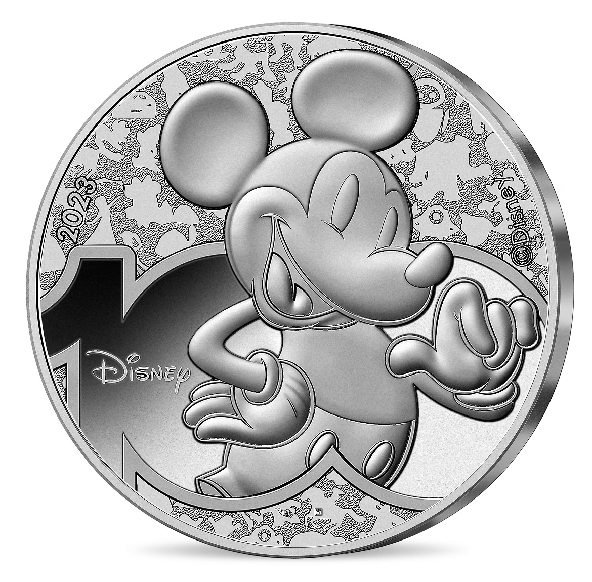 (EUR07.100.E.2023.10041379030005) 100 euro France 2023 silver - Disney Studios 100 Years Obverse (zoom)