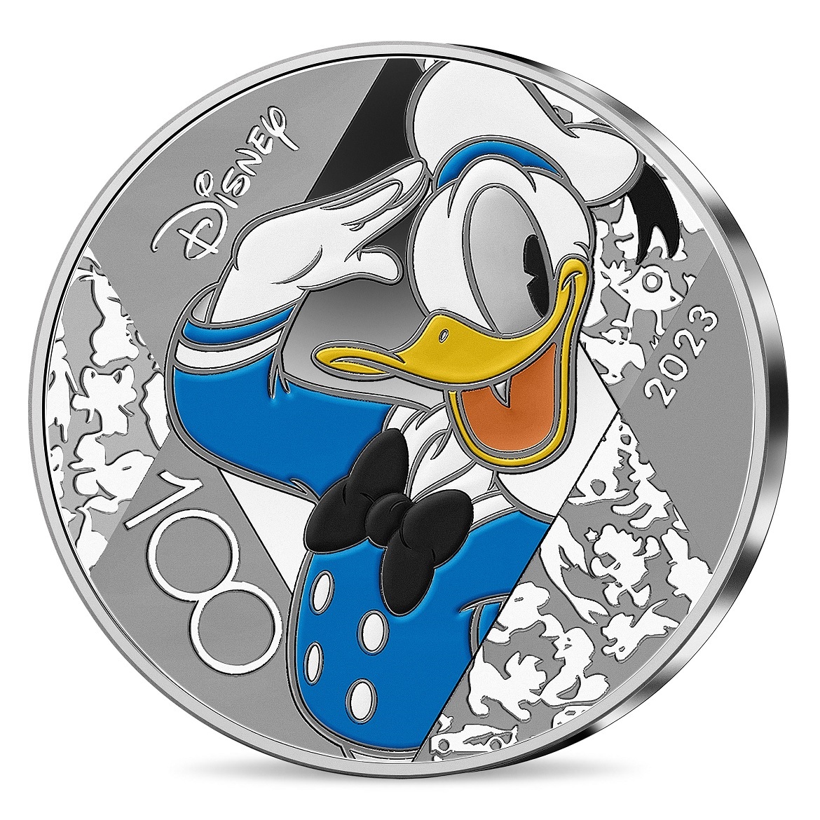 (EUR07.Proof.2023.10041378010000) 10 euro France 2023 Proof silver - Disney Studios 100 Years (Donald Duck) Obverse (zoom)